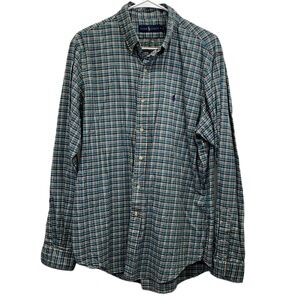 Ralph Lauren Cotton Multicolor Plaid Long Sleeve Button Down Shirt Large